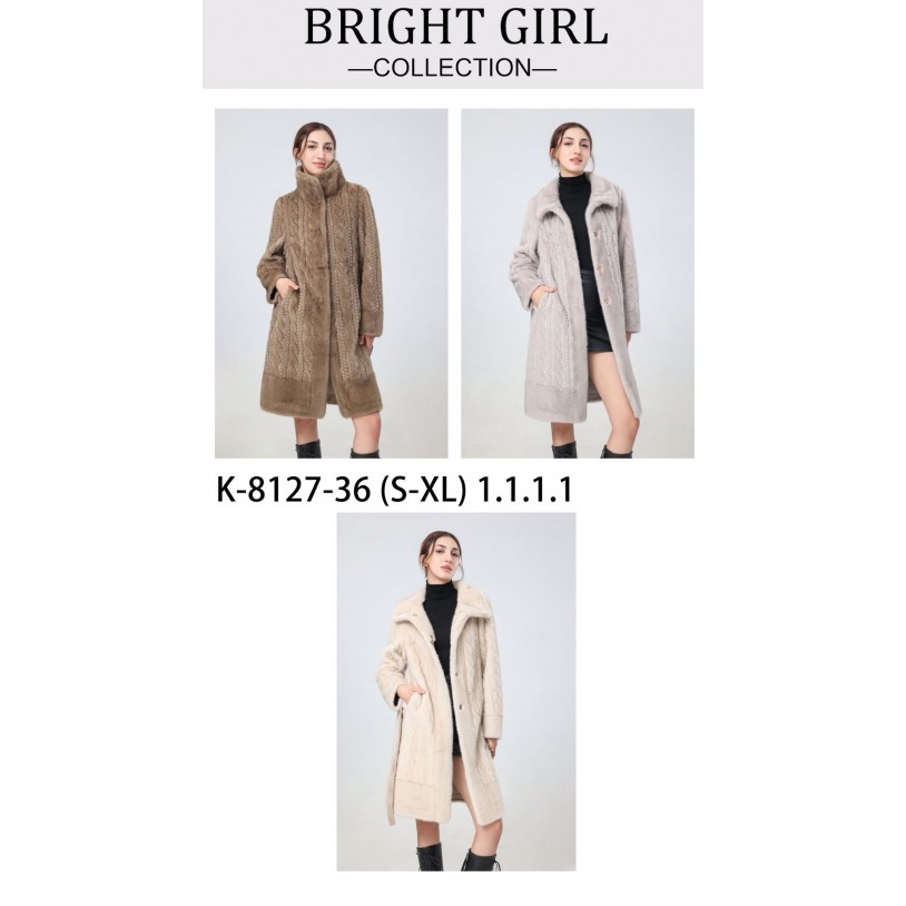 K-8127 - Women’s Faux Fur Knit Coat