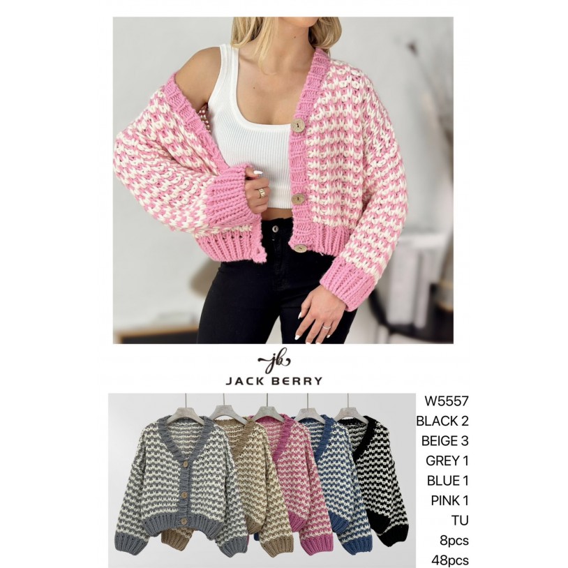 Chunky Knit Cardigan - W5557 by Jack Berry